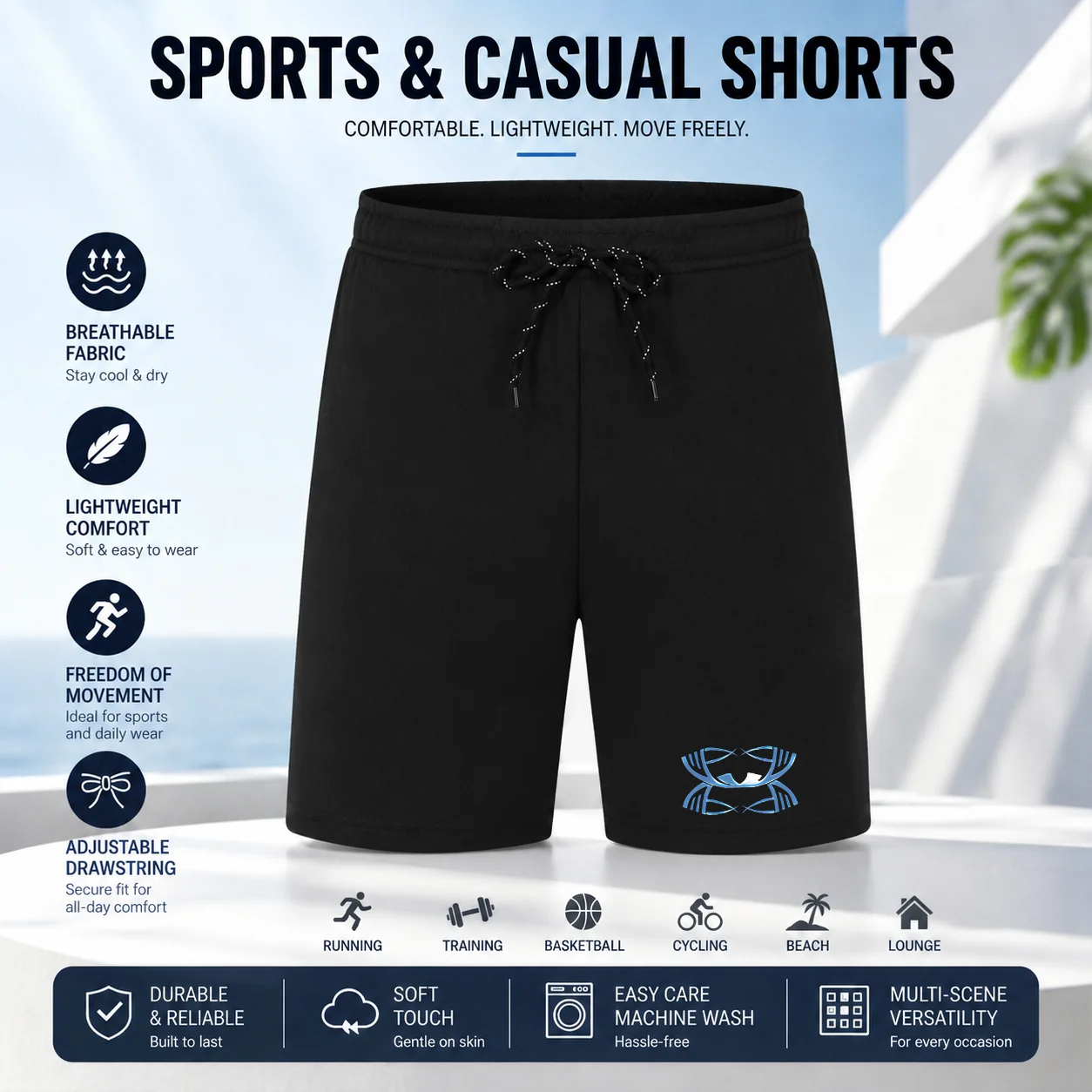 Men's Summer Casual Sport Shorts - Fashionable Straight Sweatpants