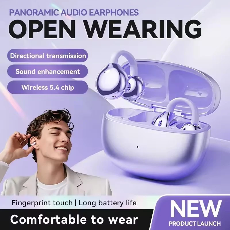 AI Language Translation Earbuds Bluetooth 5.4 144 Languages Real-time Two-Way Clip-On Translation Earphones for Travel Business