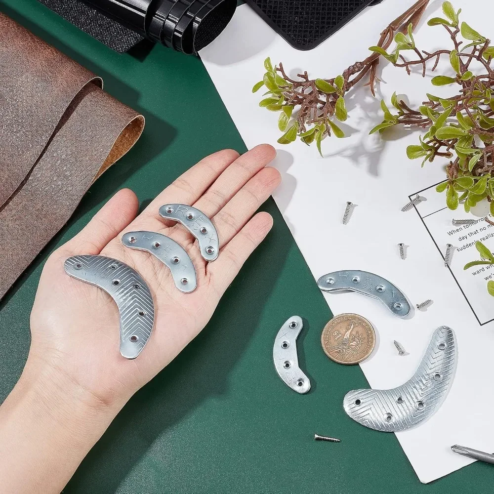 Metal Heel Plates Heel Replacement Plates Screw Nails Crescent Moon Sole Guard Repair Pads Shoe Plate 3 Pairs
