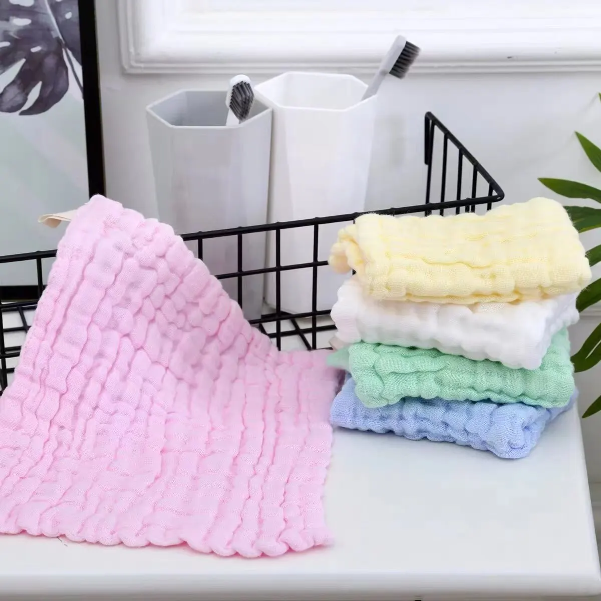 6pcs Squares Muslin Baby Wash Cloths Muslin Cloths Face Towel Hanky Soft  Reusable Baby Face-Towel Wipes Bibs for Girls&Boys - AliExpress