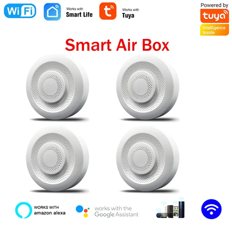 Tuya CO2 Hcho VOC Air Monitor Detector: Digital Sensor for Formaldehyde and Carbon Dioxide, Wifi Home Automation Alarm Warning 2023 tuya wifi smart air box air quality monitor formaldehyde co2 voc gas detector sensor alarm temperature humidity sensor