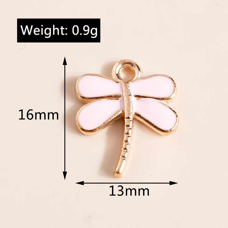 Duarte 20 Stück/Lot niedliche Emaille-Anhänger mit Tiermotiv, Libelle, Schmetterling, für Schmuckherstellung, Ohrringe, Halsketten, DIY-Bastelbedarf – Detail 12