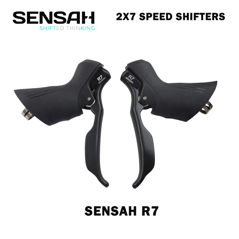 新品★触角なしSENSAH-R7デュアルコントロールレバー★2x7速 Sensah r7-自転車のブレーキレバー,ロードバイクのshifier 2x7