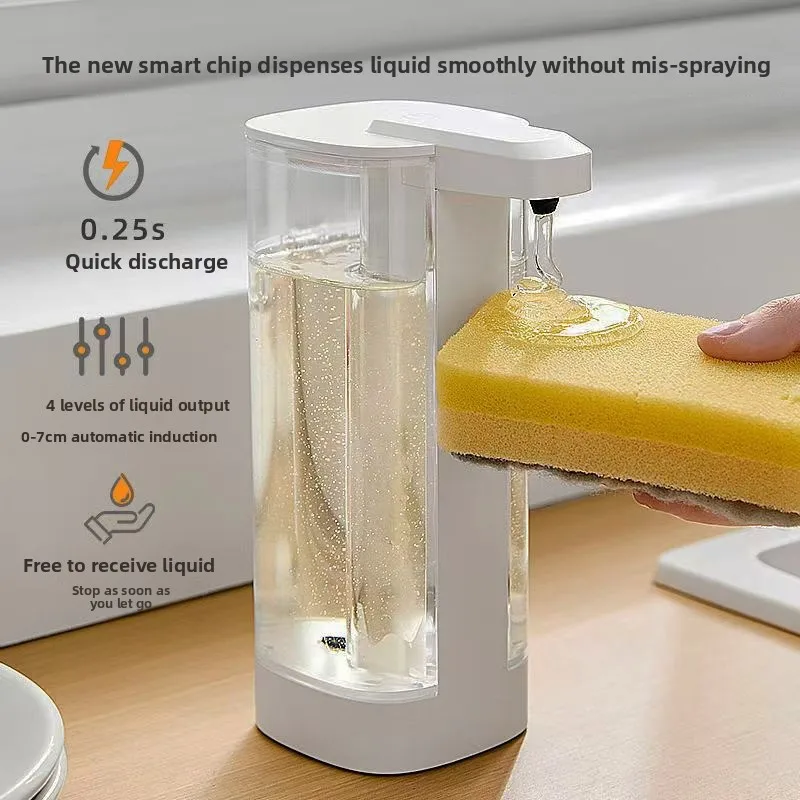 500ML Automatic Soap Dispenser Waterproof IPX5 Touchless Soap Dispenser Type C Rechargeable Wall Mount Hand Dish Auto Dispenser