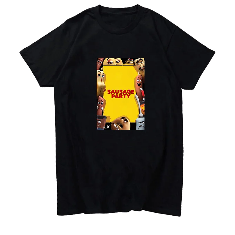 

Летняя футболка для мужчин, Классическая футболка с рисунком колбасы в стиле Харадзюку, футболки оверсайз с коротким рукавом, мужская одежда