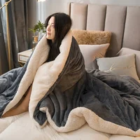 Wool Throw Blanket Keep Warm Winter Bed Blankets Double Sided Queen Duvet Cover Camping Double Bed Cover Bedspread On The Bed 1