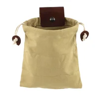 Sac de Camping en cuir pour l'extérieur, sac de brousse, récolte de légumes, jardin, cueillette de fruits, outils de taille, pochette de rangement suspendue 3