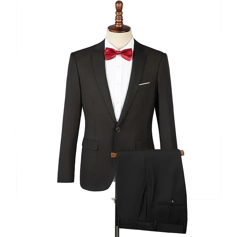 

XX380Black business formal suit men's large size suit suit groom wedding dress color performance jacket