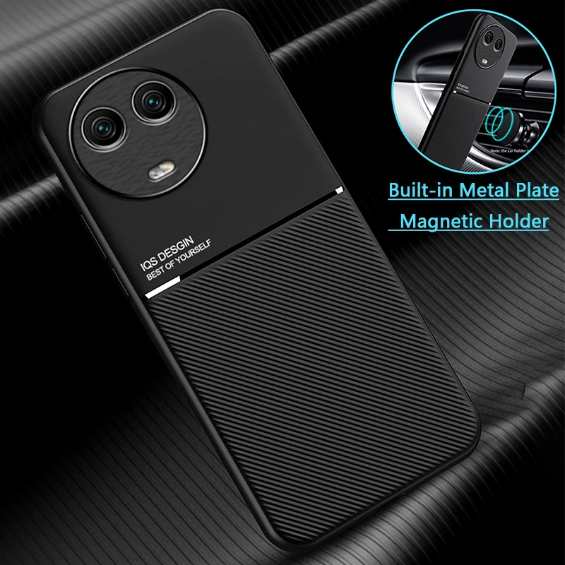 Realme11 11 5G 케이스 소프트 프레임 가죽 자동차 마그네틱 홀더 전화 케이스 OPPO Realme 11 6.72 2023 충격 방지 뒷면 커버
