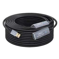 High - Speed USB 3.0 Signal Amplifier Extension Cable with Repeater Booster - 20m (Black)