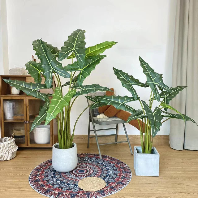 Árbol Artificial de 120cm/150cm, Alocasia saria, plantas falsas grandes,  decoración de árbol, planta verde en maceta para interior y exterior del  Hogar - AliExpress