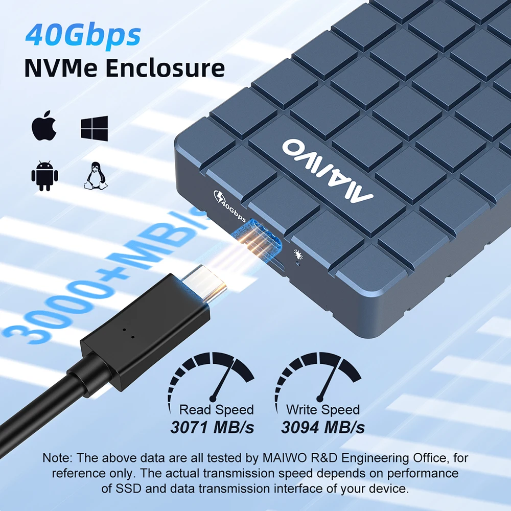 Estado Sólido com Thunderbolt, USB 4.0, 40Gbps,