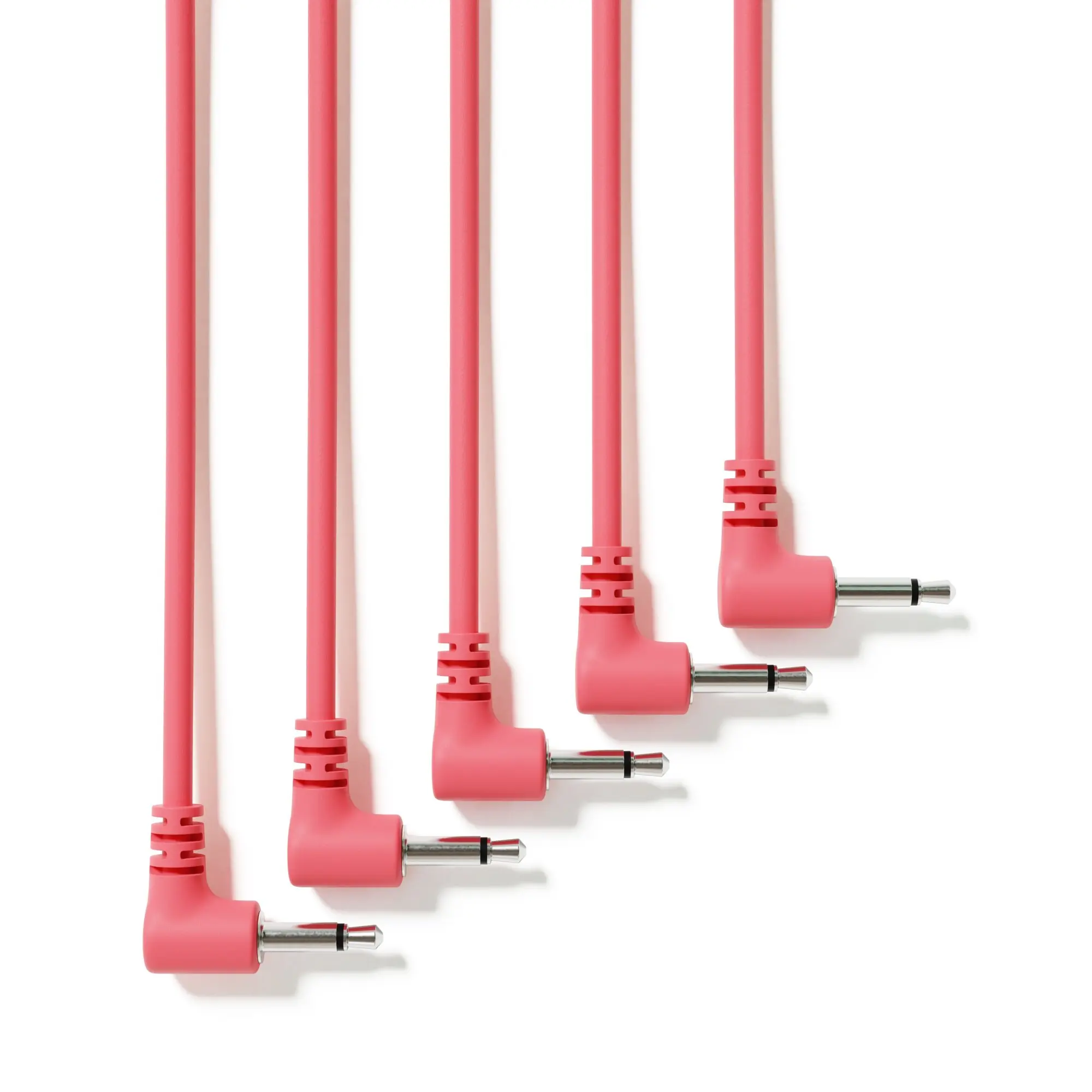 Vibrant Right Angle Mono Modular Patch Cables - 5 Color Set