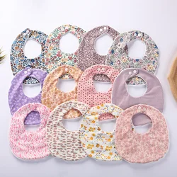 12pc Baby Tassel Saliva Towel Floral Print Newborn Double Side Bibs Boys Girls Bandana Burp Cloths Feeding Smock Stuff Headband