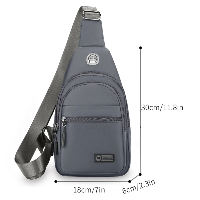 Adjustable shoulder strap, zipper closure, lightweight messenger bag, suitable for daily use, and can also be used as a chest ba