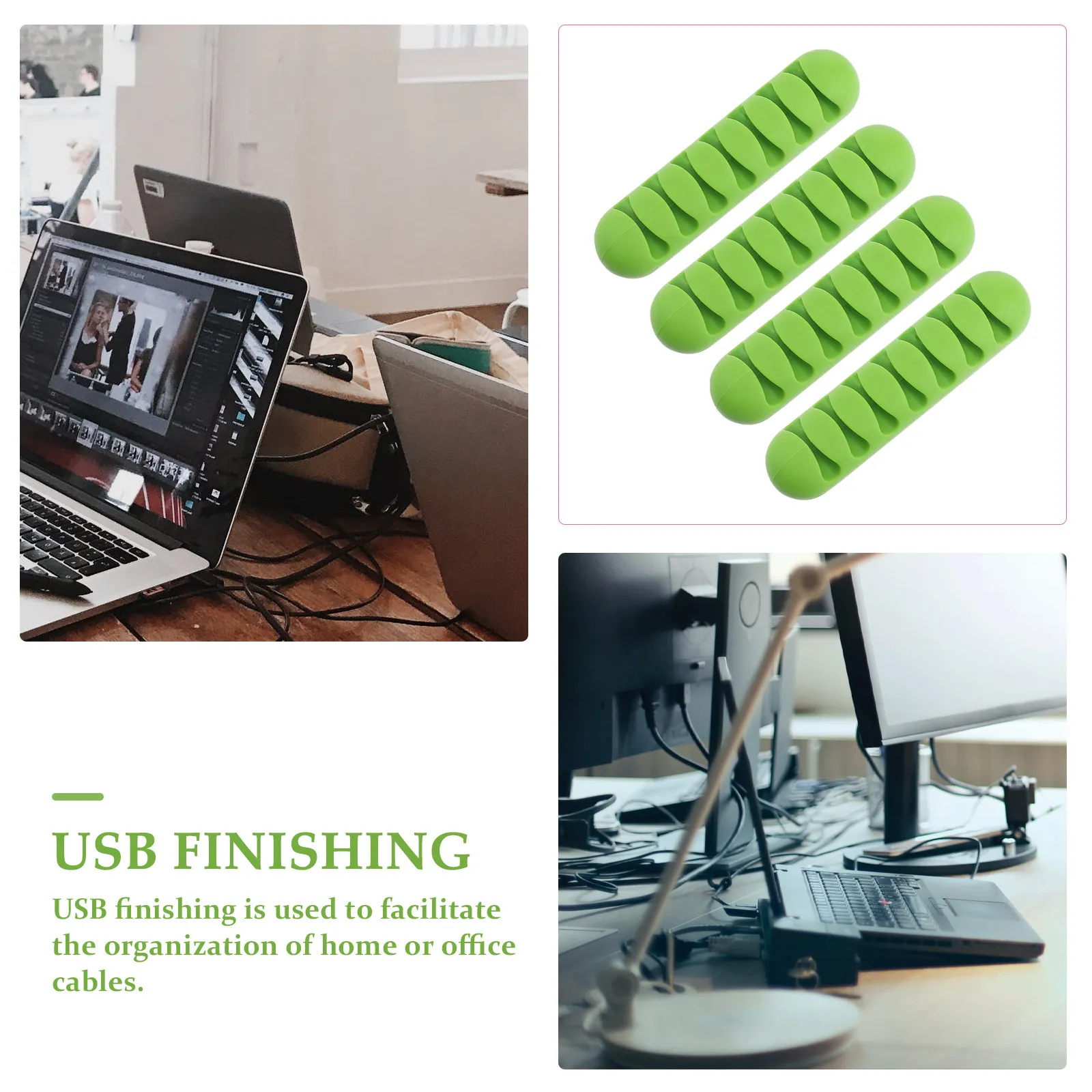 4Pcs 접착식 케이블 정리기 데스크탑 와이어 홀더 사무실 홈 데스크 코드 관리 고정 클립