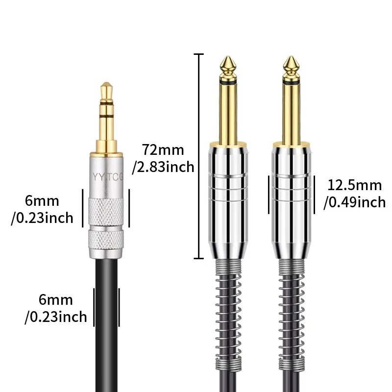YYTCG TRS ̺ AUX   6.5 -׷ 3.5   ̺, ͼ  6.35mm Ϳ, 3.5mm- 6.5mm