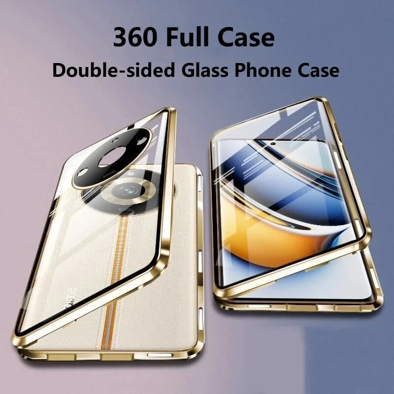 360° Double-Sided Glass Metal Magnetic Phone Case - Full Protection Coverage