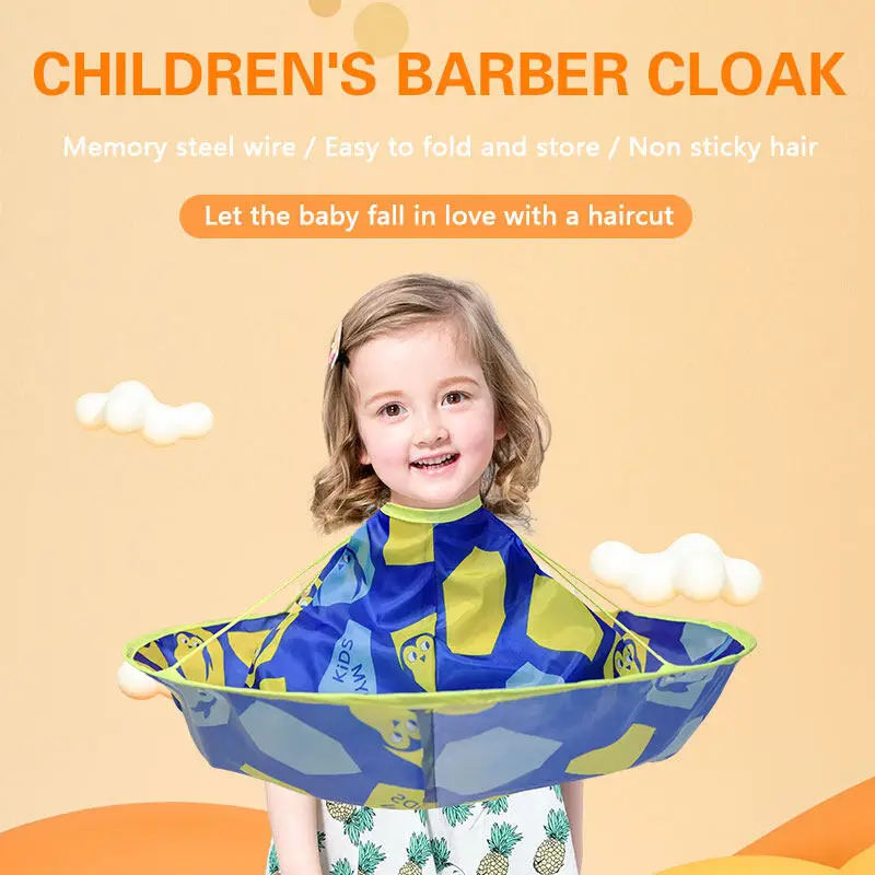

Barbershop Foldable Waterproof Children Hairdressing Apron Kid Colorful Hair Cutting Cape Salon Hairdresser Cloak Umbrella Cloth