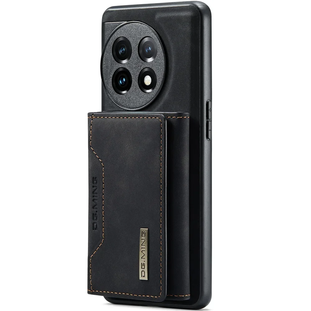DG.Ming Retro Leather Magnetic Wallet Case with Detachable Trifold Holder