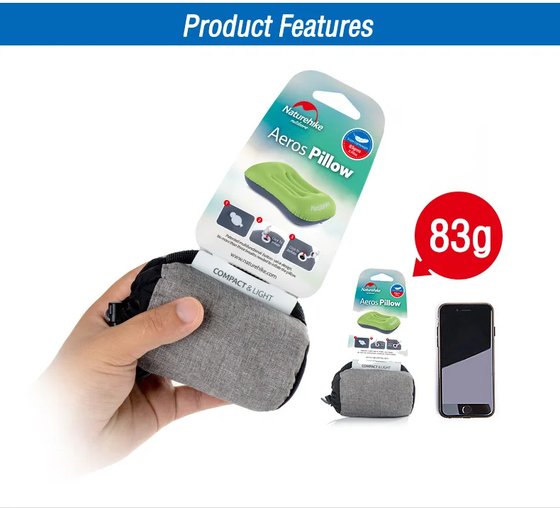 Description Picture 5 of itemNaturehike 2024 New Inflatable Pillow Ultralight Hiking Sleep Air Pillow Self Outdoor Inflating Pillow Travel Camping Pillow