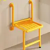 Stainless Steel Folding Bathroom Stool with Double Armrests for The Elderly Pregnant Women Disabled Non-Slip Wall Mounted Chair 1