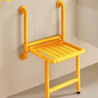 Stainless Steel Folding Bathroom Stool with Double Armrests for The Elderly Pregnant Women Disabled Non-Slip Wall Mounted Chair 1
