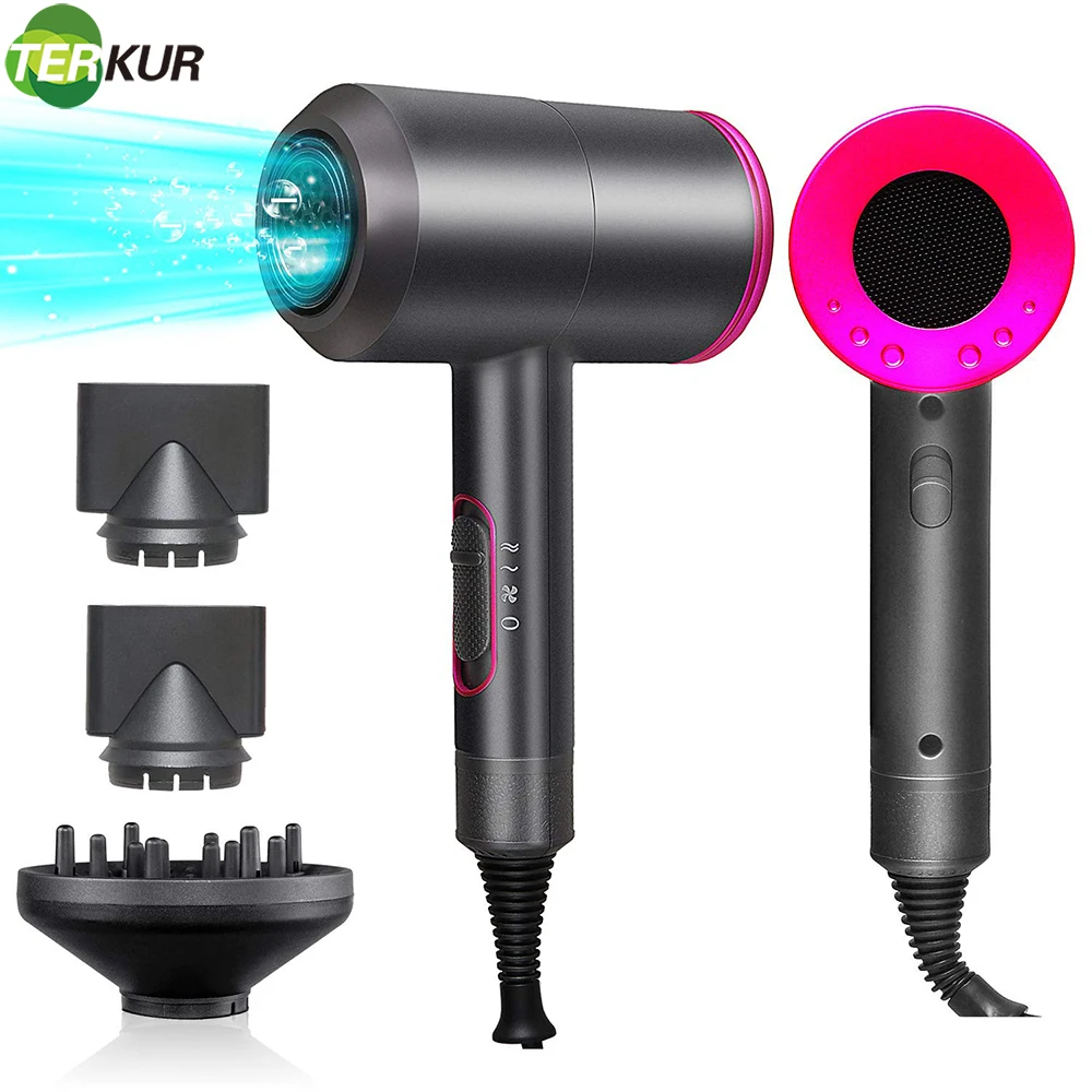 Secador de pelo con aire caliente y frío, con difusor de acondicionamiento,  potente soplador, Motor de CA, calor, temperatura constante, secado  rápido|Secadores de pelo| - AliExpress