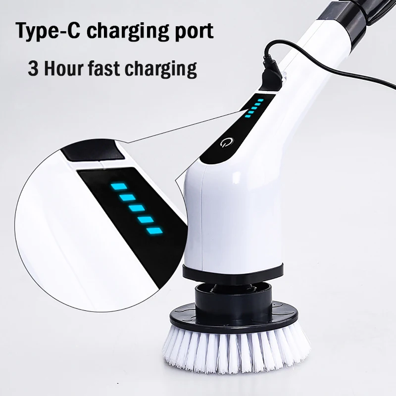 Black + Decker Electric Cleaning Brush Long Handle Lithium Battery  Household Wireless Handheld Kitchen Brush Bowl Brush