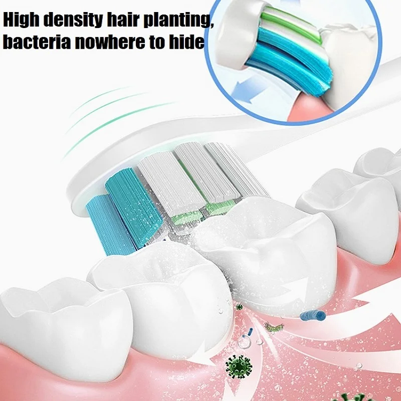 SOOCAS V1/X1/X3/X5/X3U/X3PRO/v1/v2 전동 칫솔 헤드 소프트 듀폰 강모 노즐용 12개/갑 교체용 브러시 헤드