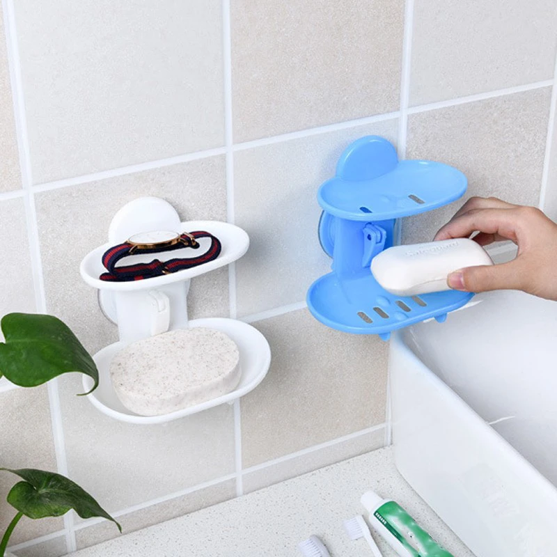 

Kitchen Bathroom Accessories Storage Basket Soap Dish Rack Soap Dishes Suction Cup Rack