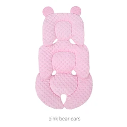 Universal Breathable Baby Stroller & Car Seat Cushion with Dual-Sided Comfort (Pink bear ears)