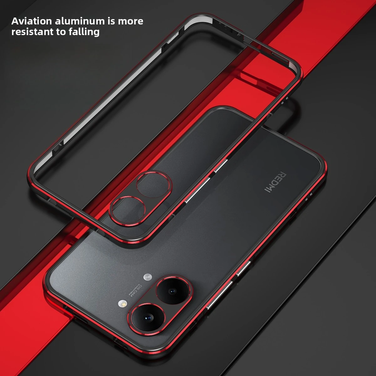 Luxury Aluminum Alloy Frame Shockproof Case with Bare-skin Feel and Metal Lens Protector