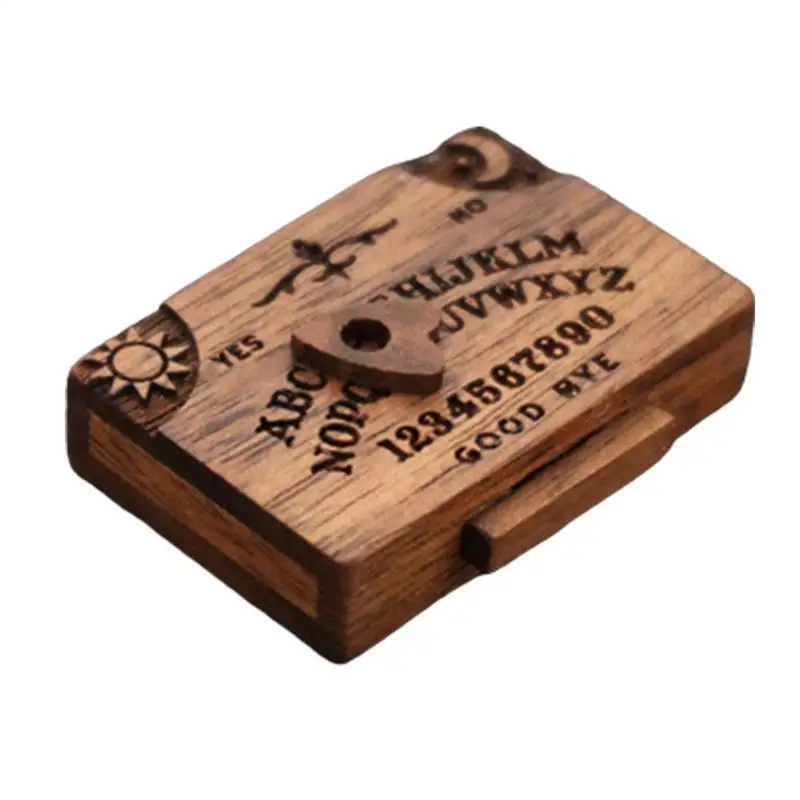 Mini Ouija Board With Drawer Wooden Miniature Spirit Board Miniatures With Planchettes Emotional Love Drawer Home Decoration