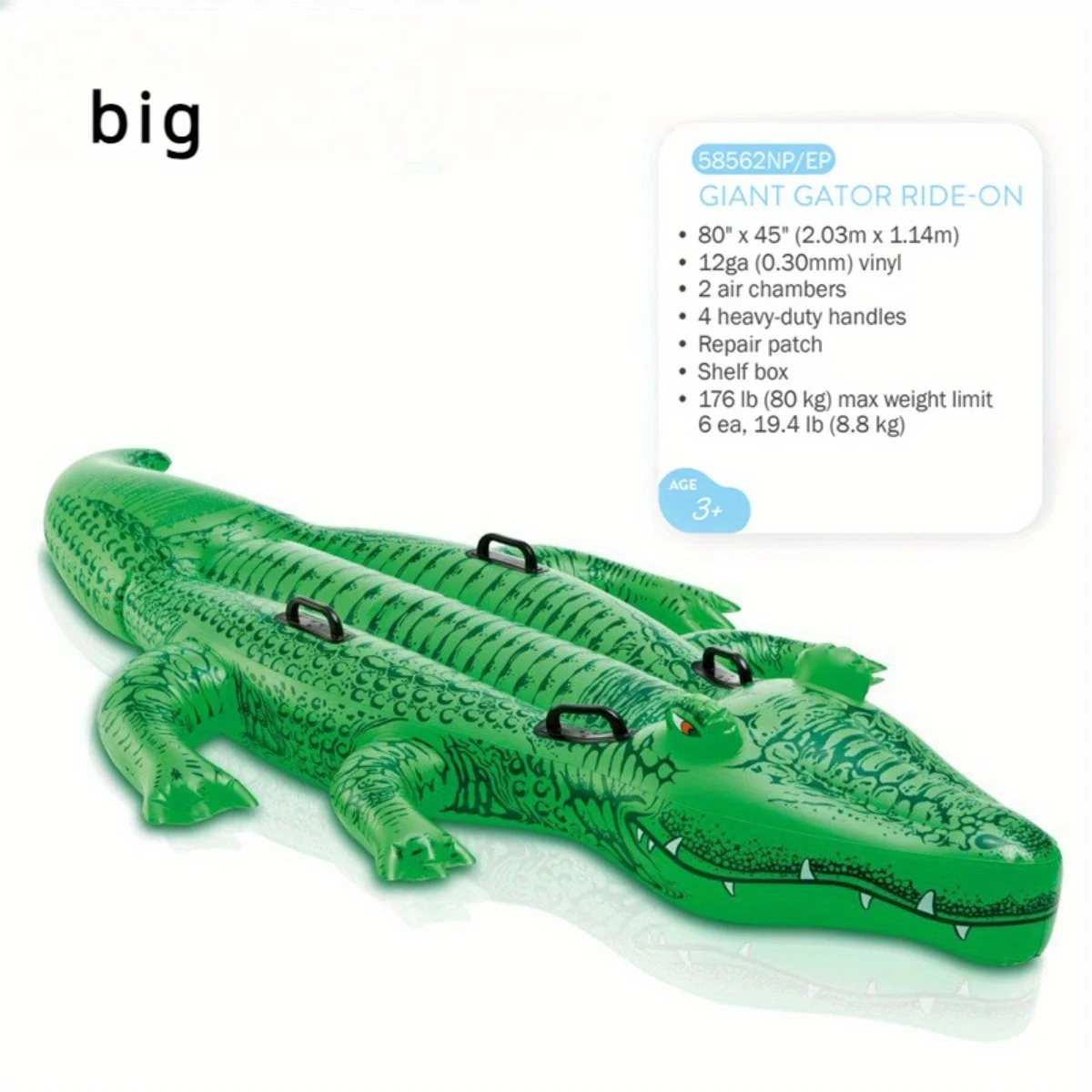Crocodile Mounts Children's Double Water Inflatable Bed Mounts Water Supplies