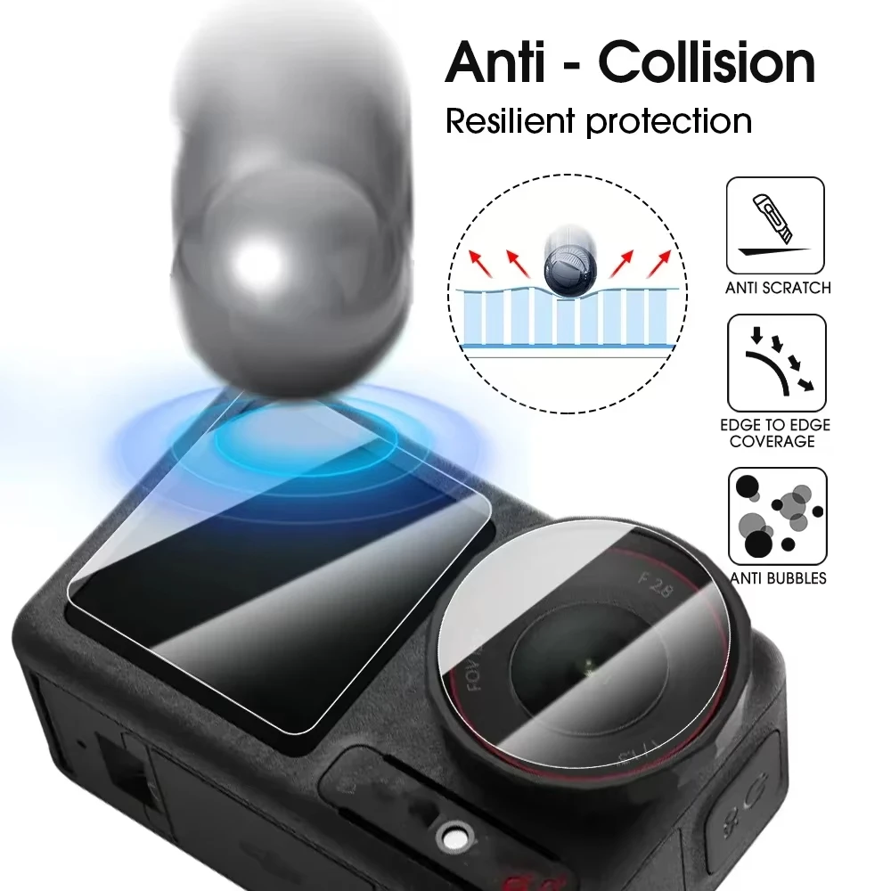 Lot de 9 coques de protection pour DJI Action 3/4/5 Pro, empilées avec une caméra insérée.