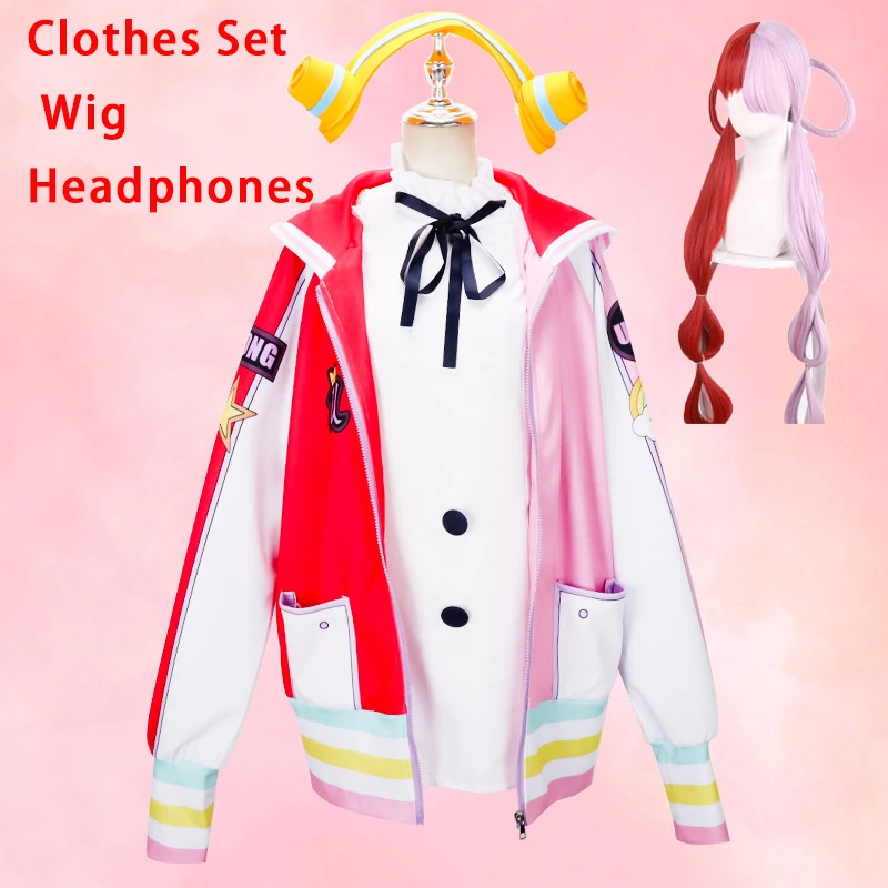 

Anime One Piece Uta Cosplay Costume Women Kawaii Film Onepiece Uniform Cartoon Uta Cosplay Suit Halloween Wig Coat Set Girl Gift