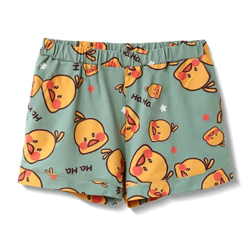 Pantaloncini estivi da donna con maniche Shor Pamas, 2 pezzi, giapponese, allentato, Kawaii, Caroon, Sain, abito da casa, intimo_voghion.com