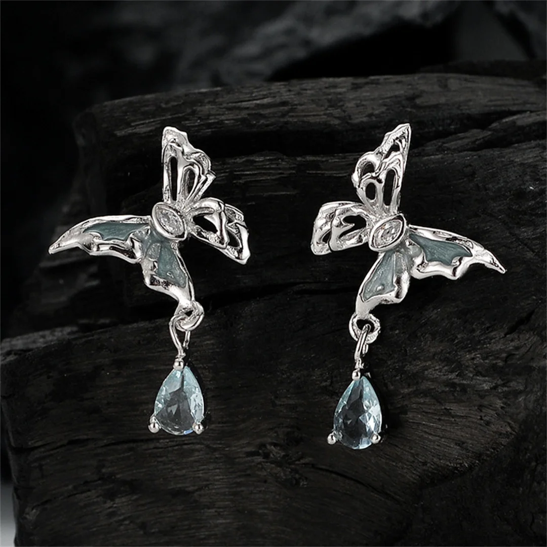 

MeiBaPJ S925 Sterling Silver Personalized Fashion Alien Butterfly Earrings Fine Party Jewellery for Woman Chaopai Free Shipping