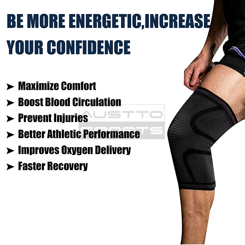 1PC Knee Guard Knee Support Braces Compression Protection Sleeves for Running Basketball Squats Fitness Workouts knee support braces sports knee pads