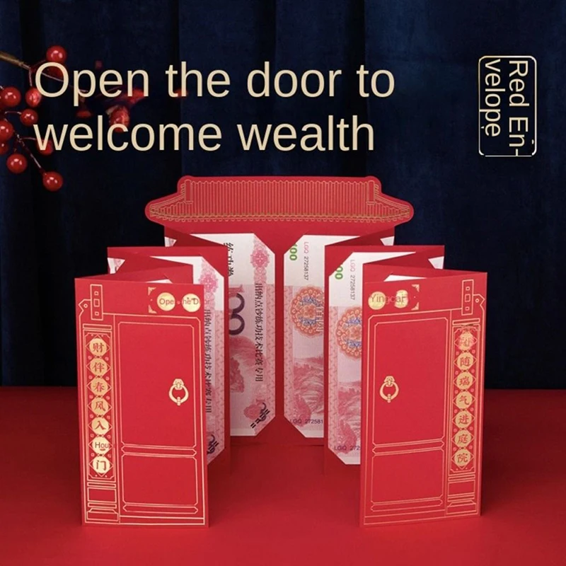 

2023 Chinese New Year Red Envelopes Spring Festival Money Pockets Wedding Lucky Packets Gift Bag Folding Red Packet