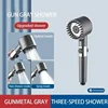 High Pressurized Filter Shower Head 3-mode Adjustable Spray With Massage Brush Rain Faucet Shower Set Bathroom Accessory 2