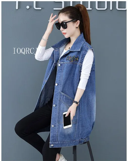 Gilet Jeans Oversize Donna PAODIKUAI - Senza Maniche, Cotone Denim - Foto 3