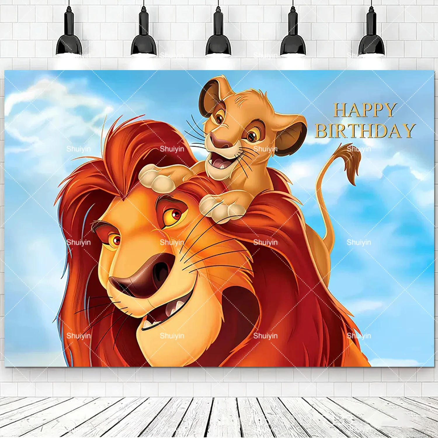 Lion King Cartoon Party Decoration Banner for Children's Birthday & Baby Baptism