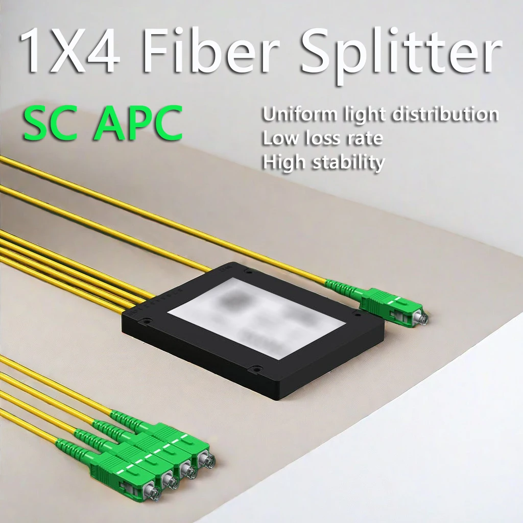 Sc Apc 1 X4 Plc Splitter Plc Singlemode Fibra Ottica Splitter Sc/Apc Pcl Splitter Computer Cable Sleeve