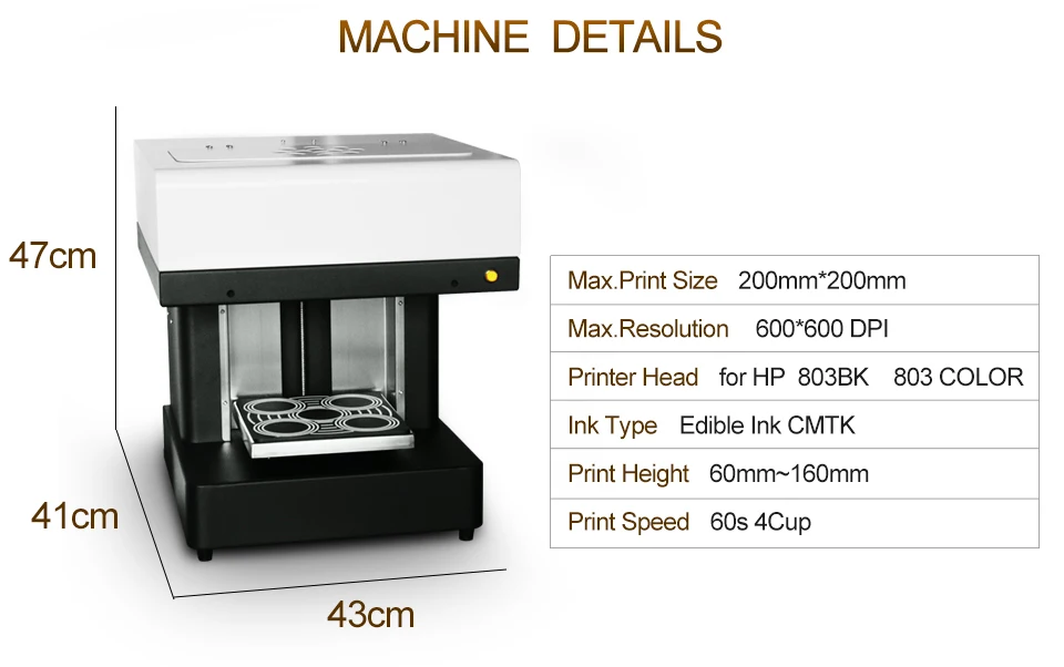 Coffee Printer Automatic 3d Latte Machine DIY Printing Beverages Food Selfie Cake Printer  Latte Art Coffee Printing Machine