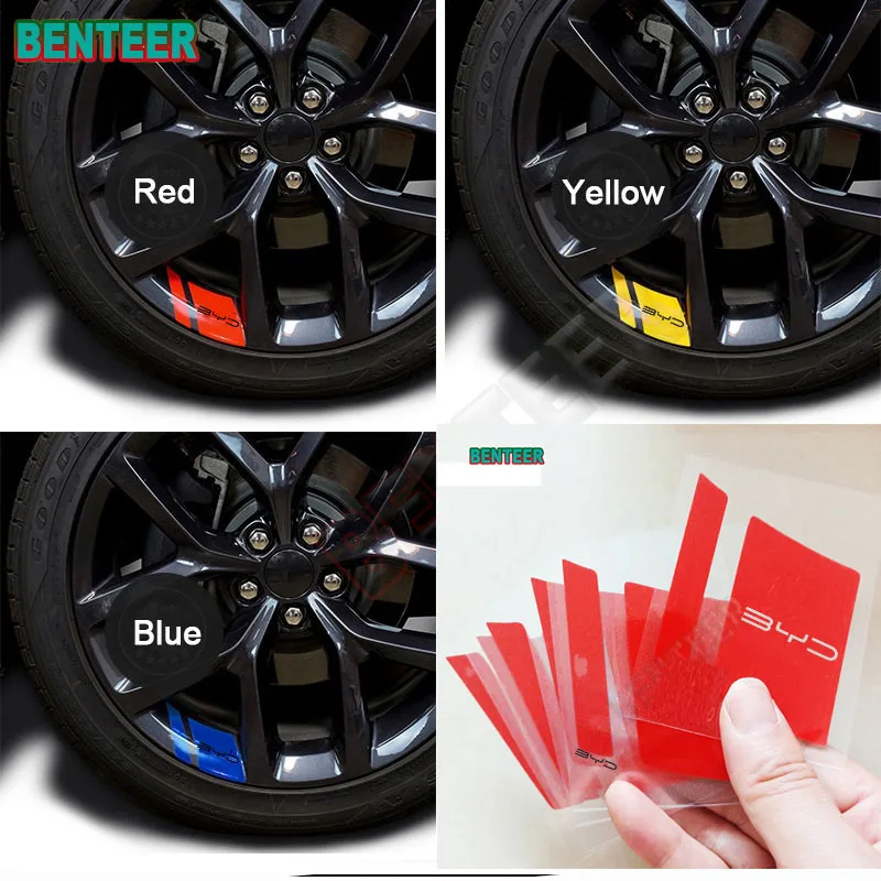 

6Pcs Car Rim Vinyl Stickers For BYD Han Song Tang Qin PLUS Atto 3 Auto Accessories