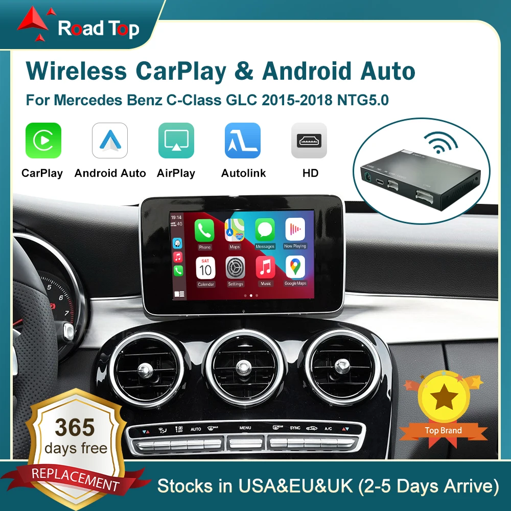 Wireless CarPlay for Mercedes Benz A CLA GLA W176 C-Class W205 GLC 2015-2018 with Android Auto Mirror Link AirPlay Car Play