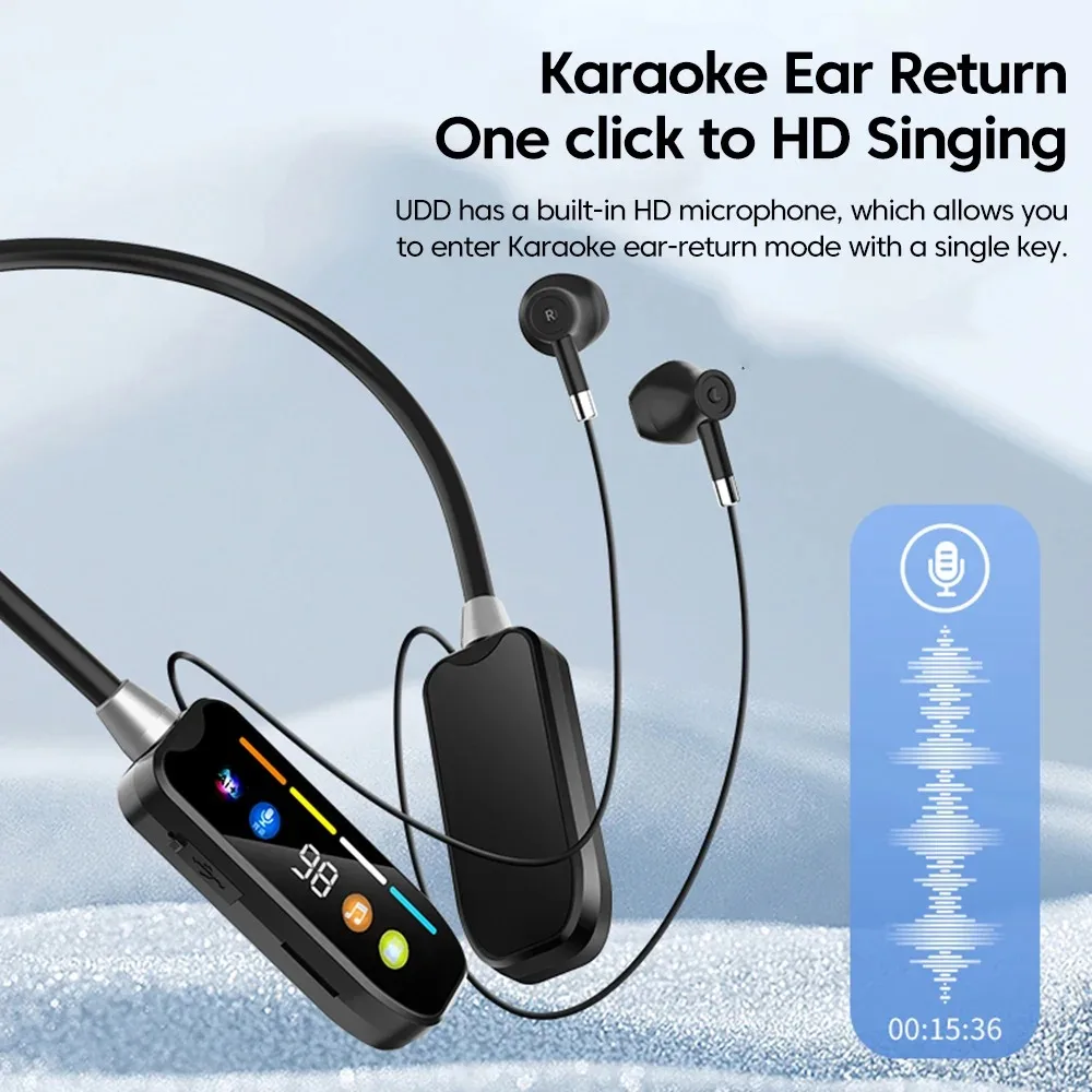 Neckband Earphones HD Screen Bluetooth 5.4 Headphones TWS Wireless Headsets HiFi Stereo Waterproof Earbuds Support TF Card S10e7ba9fde5c44618fff1d1dd1a3b3b7d