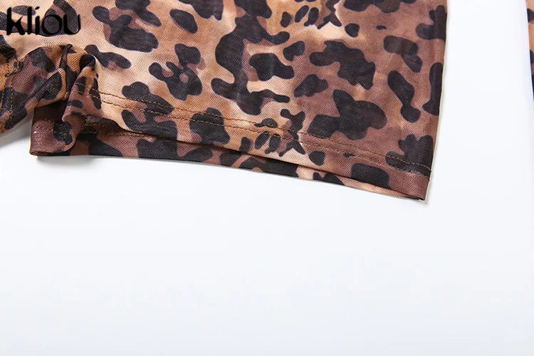 kliou Mesh Leopard Frauen Playsuits Sexy Hot Dünne Durchsichtig Backless Volle Hülse Körper-gestaltung Romers Weibliche Atemberaubende Clubwear – Detail 7
